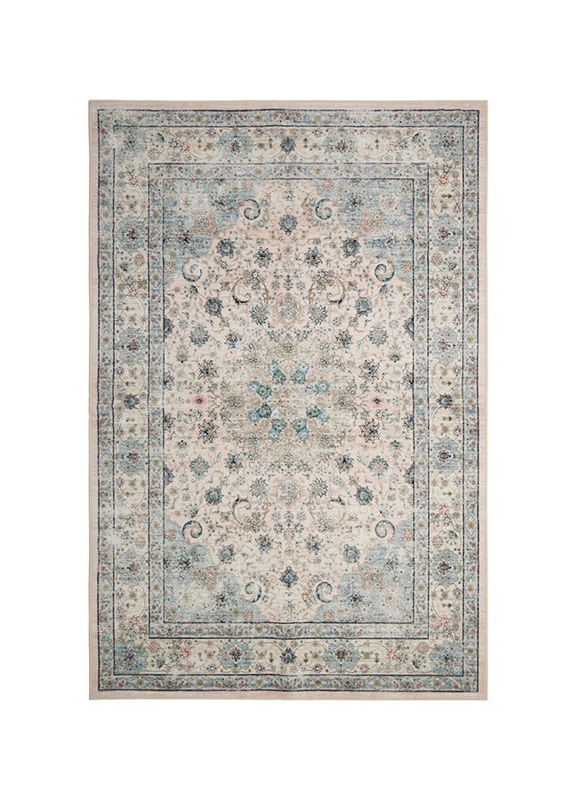 Noon East Carpet Rug Anti-Slip-  Size- 153 x 214 cm - 5x7 ft | Royal Heritage Design | Color- Misty blue| Ideal as Carpets for Living room, Bedroom, Office, Entry hallways, Foyers or balcony - Image 1